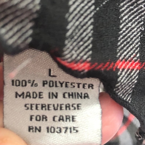 Signature by Larry Levine Black, Red & White Plaid - Ruffles at neckline Size L - Picture 4 of 10